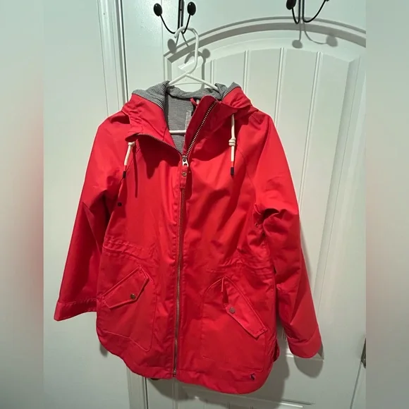 Joules waterproof rain jacket, women’s US 4, UK8, red coat - Picture 2 of 7